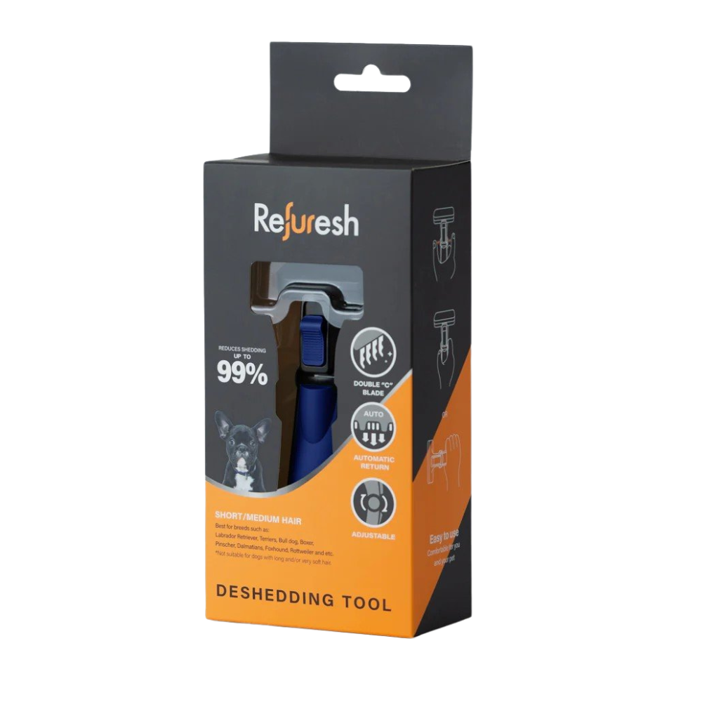 Refuresh Gentle Deshedding Brush for Pets with Short/Medium Hair Small