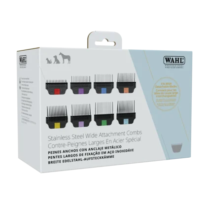 Wahl Stainless Steel Attachment Metal Comb Set 1–8 for Wide A5 Detachable Blades