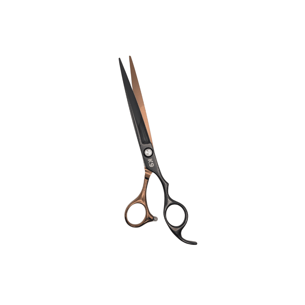 K9 7 Inch Straight Pet Grooming Scissor – Premium 440C Japanese Steel (Black & Gold) - Image 2